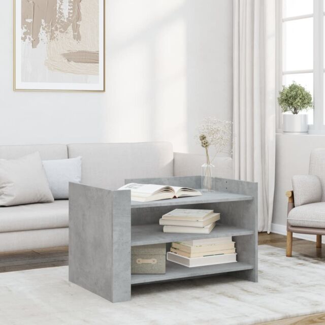 Berkfield Home Coffee Table Concrete Grey 80x50x50 cm Engineered Wood - Size: 80 x 50 x 50 cm - image 1