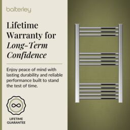 Balterley Straight Heated Towel Rail Radiator, 239W, 500 x 800mm, Chrome in Silver - thumbnail 7