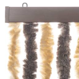 Berkfield Home Fly Curtain Dark Brown & Beige 56x185 cm Chenille - thumbnail 4