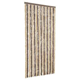 Berkfield Home Fly Curtain Dark Brown & Beige 56x185 cm Chenille - thumbnail 2
