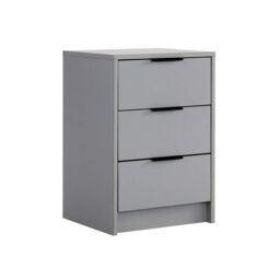Home Source Phoenix Bedside 3 Drawer Storage Bedroom Nightstand Lamp Side Table in Grey - thumbnail 7