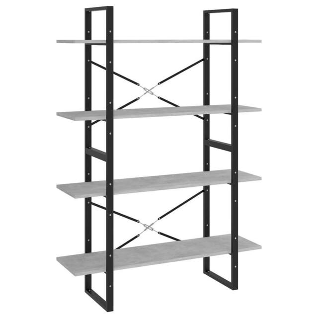 Berkfield Home 4-Tier Book Cabinet Concrete Grey 100x30x140 cm Engineered Wood - Size: 100 x 30 x 140 cm - image 1