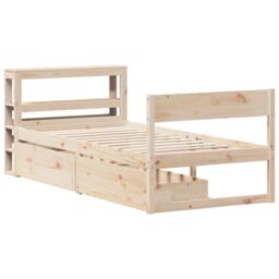 Berkfield Home Bed Frame without Mattress 90x200 cm Solid Wood Pine in Brown - thumbnail 3
