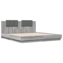 Berkfield Home Bed Frame with LED without Mattress Grey Sonoma 160x200 cm - thumbnail 3