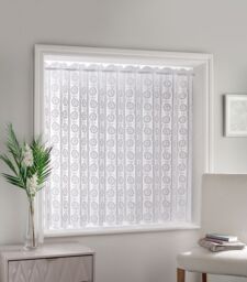 Tyrone Textiles White Floral Textured Voile Louvre Vertical Pleated Window Blind Panel - Size: 183 cm width x 137m drop - thumbnail 2