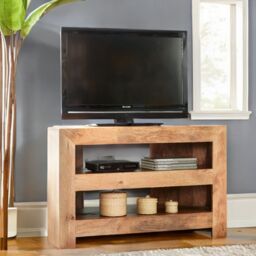 IH Design Duvid Light Mango Corner TV Cabinet in Brown - thumbnail 2