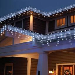 Shatchi 240 Cool White LED Icicle Christmas Lights - 8 Modes, Auto Timer - thumbnail 4