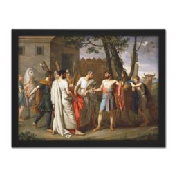 "Artery8 Wall Art Print De Ribera Cincinnatus Abandons Plough Painting Large Framed Wall Décor Art in White - Size: W18"" x H24""" - thumbnail 1