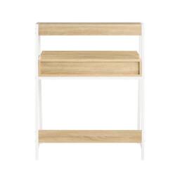 SoBuy Compact Office Desk - Light Oak & White Frame - thumbnail 6