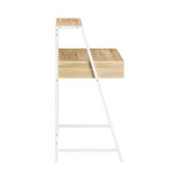 SoBuy Compact Office Desk - Light Oak & White Frame - thumbnail 5