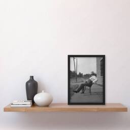 Artery8 Oklahoma Sheriff in front of jail Lange Framed Wall Art Print in Grey - Size: A4 - thumbnail 4