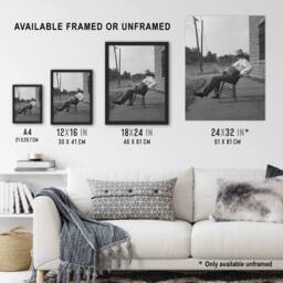 Artery8 Oklahoma Sheriff in front of jail Lange Framed Wall Art Print in Grey - Size: A4 - thumbnail 3
