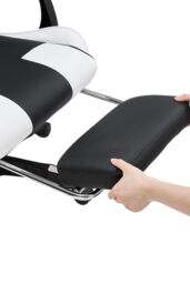 Living and Home High Back Gaming Office Chair with Footrest in Jet Black - thumbnail 8
