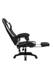 Living and Home High Back Gaming Office Chair with Footrest in Jet Black - thumbnail 5