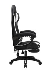 Living and Home High Back Gaming Office Chair with Footrest in Jet Black - thumbnail 4
