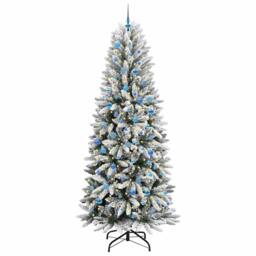 Berkfield Home Artificial Christmas Tree with 300 LEDs White 93 x 93 x 240 cm - thumbnail 3