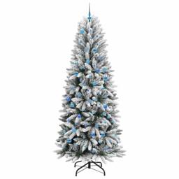 Berkfield Home Artificial Christmas Tree with 300 LEDs White 93 x 93 x 240 cm - thumbnail 4