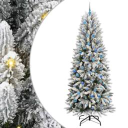 Berkfield Home Artificial Christmas Tree with 300 LEDs White 93 x 93 x 240 cm - thumbnail 2