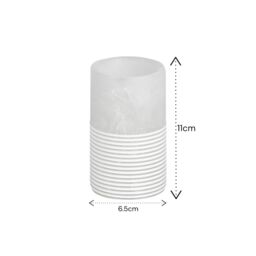 Showerdrape Bianco Frost Onyx White Striped Tumbler - thumbnail 2