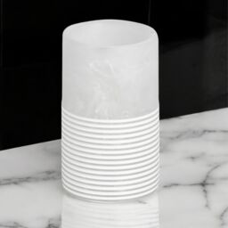 Showerdrape Bianco Frost Onyx White Striped Tumbler - thumbnail 1