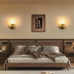 Pheashine Elegant Wall Light Tri-Colour G9 7W Glass Lamp 15x12x19cm in Gold - Size: 15 x 12 x 19 cm - thumbnail 6