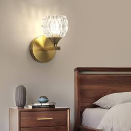 Pheashine Elegant Wall Light Tri-Colour G9 7W Glass Lamp 15x12x19cm in Gold - Size: 15 x 12 x 19 cm - thumbnail 2
