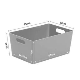 EONLION 25 Grey Pack Of 3 Plastic Handy Studio Basket - Size: 500mm - thumbnail 2