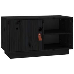 Berkfield Home TV Cabinet Black 70x34x40 cm Solid Wood Pine - Size: 70 x 34 x 40 cm