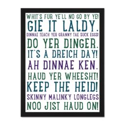 "Artery8 Wall Art Print Scottish Sayings Phrases Scotland Typography Picture Art Large Framed Wall Décor Art in Brown - Size: W18"" x H24""" - thumbnail 1