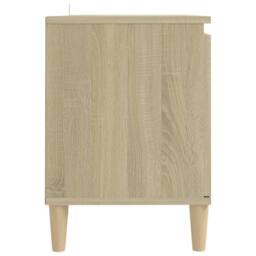 Berkfield Home TV Cabinet with Solid Wood Legs Sonoma Oak 103.5x35x50 cm in Brown - thumbnail 6