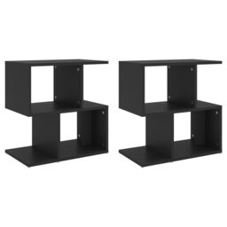 Berkfield Home Bedside Cabinets 2 pcs Black 50x30x51.5 cm Engineered Wood - thumbnail 2