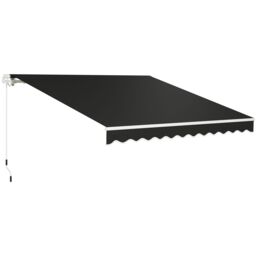 OUTSUNNY 2.95 x 2.5m Canopy Sun Shade Shelter with Crank Handle, Black - thumbnail 2