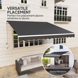 OUTSUNNY 2.95 x 2.5m Canopy Sun Shade Shelter with Crank Handle, Black - thumbnail 5