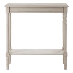 Orsina Rectangular Console Table for Hallway, Pine Wood Hallway Table for Home Office Decor, Wood Table with Carved Legs in Grey - thumbnail 1