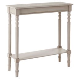 Orsina Rectangular Console Table for Hallway, Pine Wood Hallway Table for Home Office Decor, Wood Table with Carved Legs in Grey - thumbnail 2