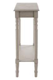 Orsina Rectangular Console Table for Hallway, Pine Wood Hallway Table for Home Office Decor, Wood Table with Carved Legs in Grey - thumbnail 3