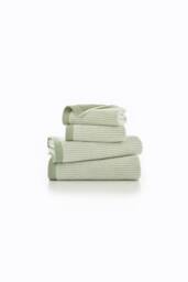 The Lyndon Company Willow Weave Stripe Towel In Luxurious 550gsm Pure Cotton in Green - thumbnail 2
