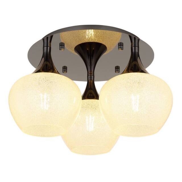 Netlighting Maxy Globe Ceiling Light Gunmetal Clear Glass Shade 3x E27 in Grey - image 1