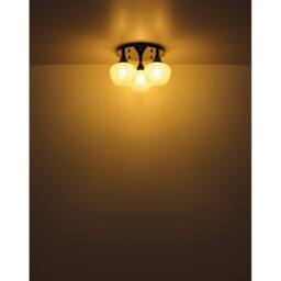Netlighting Maxy Globe Ceiling Light Gunmetal Clear Glass Shade 3x E27 in Grey - thumbnail 4