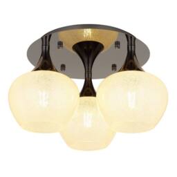 Netlighting Maxy Globe Ceiling Light Gunmetal Clear Glass Shade 3x E27 in Grey