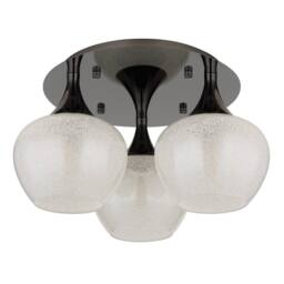 Netlighting Maxy Globe Ceiling Light Gunmetal Clear Glass Shade 3x E27 in Grey - thumbnail 2