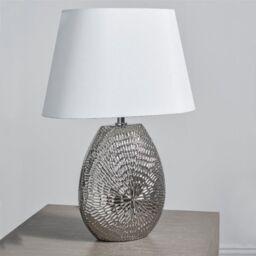 Pagazzi Caitlin Small Silver Ceramic Table Lamp - thumbnail 2