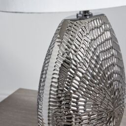 Pagazzi Caitlin Small Silver Ceramic Table Lamp - thumbnail 4