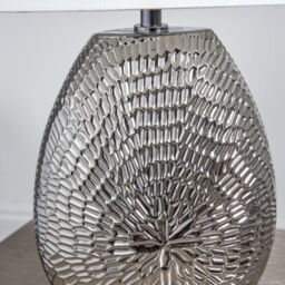 Pagazzi Caitlin Small Silver Ceramic Table Lamp - thumbnail 5