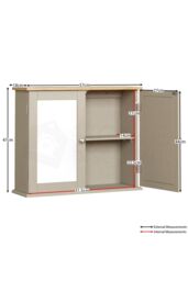 Home Discount Bath Vida Priano 2 Door Mirrored Wall Mounted Cabinet With Shelves Bathroom Storage 470 x 570 x 180 mm in Grey - thumbnail 2