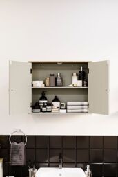 Home Discount Bath Vida Priano 2 Door Mirrored Wall Mounted Cabinet With Shelves Bathroom Storage 470 x 570 x 180 mm in Grey - thumbnail 4