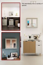 Home Discount Bath Vida Priano 2 Door Mirrored Wall Mounted Cabinet With Shelves Bathroom Storage 470 x 570 x 180 mm in Grey - thumbnail 6