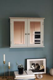 Home Discount Bath Vida Priano 2 Door Mirrored Wall Mounted Cabinet With Shelves Bathroom Storage 470 x 570 x 180 mm in Grey - thumbnail 1