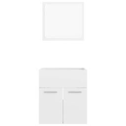 Berkfield Home Durable 2 Piece Bathroom Furniture Set High Gloss White Engineere - thumbnail 6
