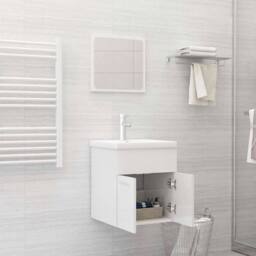Berkfield Home Durable 2 Piece Bathroom Furniture Set High Gloss White Engineere - thumbnail 1